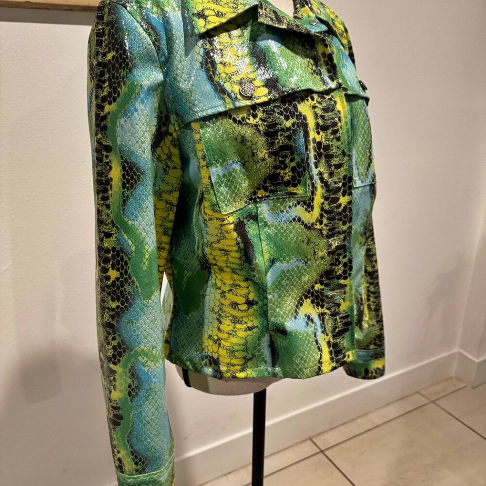 Nwt‎ Renfrew Sz M Multi Color Sheen Poly Spandex Lt Weight Jacket - Picture 7 of 11